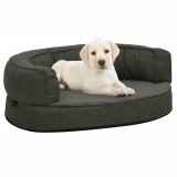 Cumpara ieftin Saltea ergonomică pat de c&acirc;ini, gri &icirc;nchis, 60x42 cm, fleece