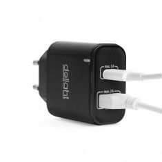 Adaptor de rețea USB + Type-C PD20W cu încărcare rapidă - negru