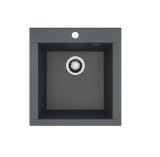 Chiuvetă bucătărie Alveus Pure-G 20, Algranit, 1 cuvă, 480 x 515 mm, Carbon A90, montaj pe blat