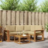 vidaXL Set de canapele de exterior cu pernă 5 pcs Natural și Bej 3366366