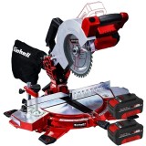 Einhell TE-MS 18/210 Li PXC + Twinpack - Fierastrau circular stationar 210x30 mm + Set 2 acumulatori Li-Ion 18 V 4 Ah