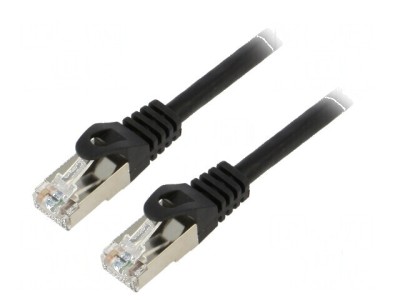 Patch cord F/UTP 6 litat CCA PVC negru 1,5m 26AWG foto