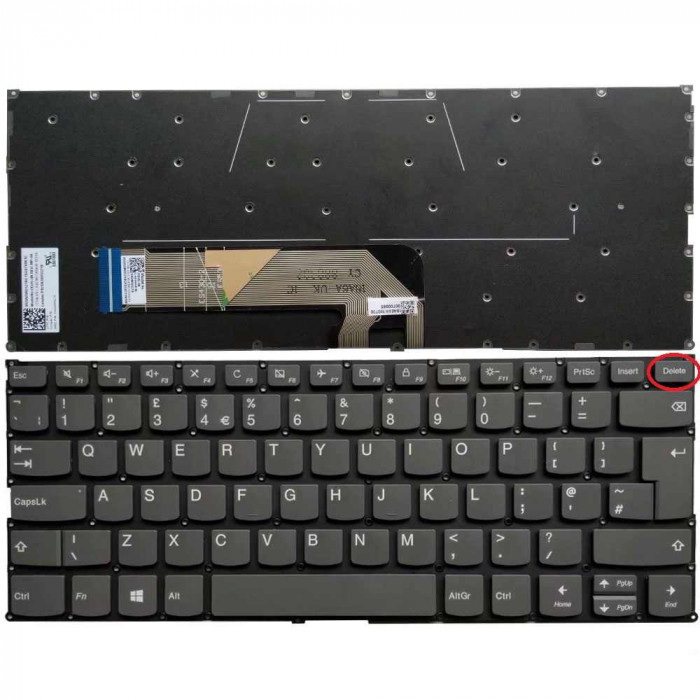 Tastatura Laptop, Lenovo 2in1, Yoga C640-13IML Type 81UE, iluminata, layout UK