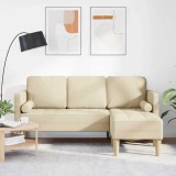vidaXL Set de canapea Crem 173 x 131 x 67 cm țesătură 42001919