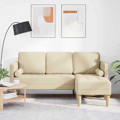 Set de canapea Crem 173 x 131 x 67 cm țesătură foto