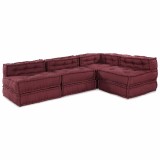 vidaXL Canapea modulară Manual 4 pcs Bordo 70 x 70 x 56 cm țesătură 3315073