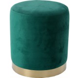 Taburet rotund, tapitat cu stofa, sarcina 100 kg, 35x40 cm, verde Household NewTrend
