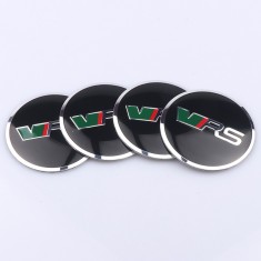 SKODA VRS-EMBLEME/STIKERE DIN ALUMINIU AUTOADEZIVE PENTRU CAPACE JANTE ALIAJ