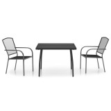 Cumpara ieftin Set de masa gradina, 3 piese, antracit, otel