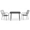 Set de masa gradina, 3 piese, antracit, otel