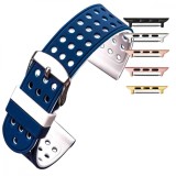 Curea silicon cu doua fete compatibila Apple Watch 10, 46mm,Alb/Albastru