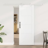 Ușa glisantă cu set de accesorii alb 73.5x198.5 cm din lemn masiv pin