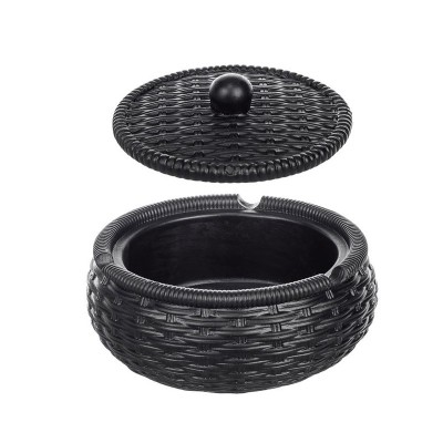 Scrumiera rotunda din ciment, cu capac, 11x5 cm, ATU-087733 foto