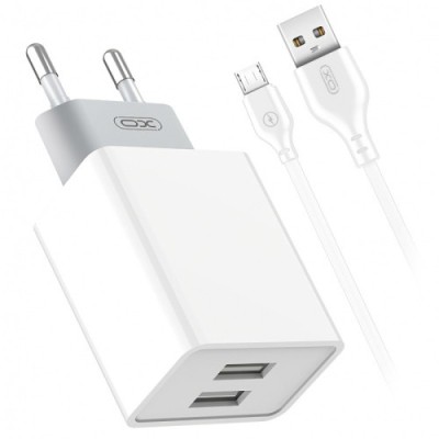 Incarcator retea USB 2.4A cu cablu Micro USB Cod:XO-L65-NB103B Automotive TrustedCars foto