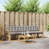 vidaXL Set de canapele de exterior cu pernă 5 pcs Alb și gri deschis 3389189