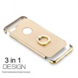 Husa iPhone 7 MyStyle 3in1 Ring Ultrasubtire Gold: Protectie Socuri, Zgarieturi, Prindere Sigura 360&deg;