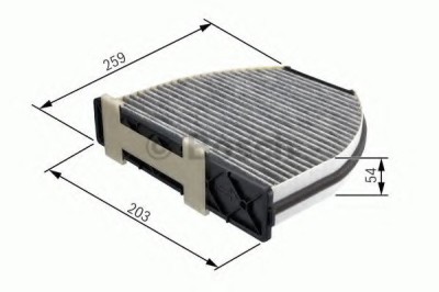 Filtru polen / aer habitaclu MERCEDES E-CLASS Combi (S210) (1996 - 2003) BOSCH 1 987 432 301 foto