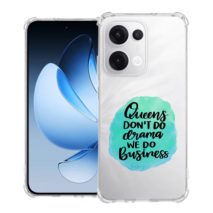 Husa antisoc pentru oppo reno13, airbag pro, clear, queens don&#039;t do drama we do business