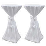 Cumpara ieftin Husa de masa alba, 70 cm, cu funda, 2 buc