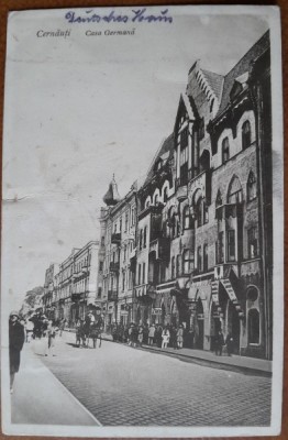 Carte postala, Cernauti Casa Germana, inceput de secol XX foto