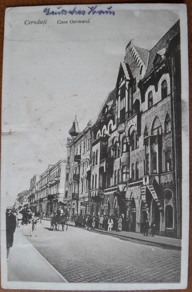 Carte postala, Cernauti Casa Germana, inceput de secol XX