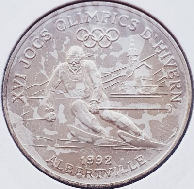 54 Andorra 10 diners 1989 1992 Winter Olympics km 55 UNC argint foto