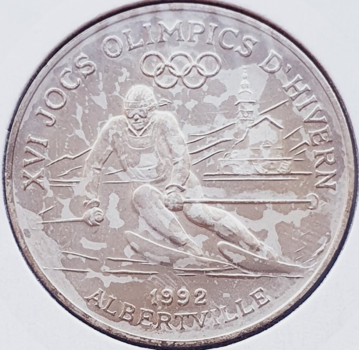 54 Andorra 10 diners 1989 1992 Winter Olympics km 55 UNC argint
