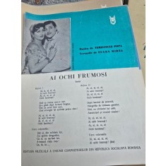 Partitura, Ai ochi frumosi - Temistocle Popa, Eugen Mirea