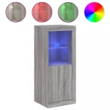Cumpara ieftin Servanta cu lumini LED, gri sonoma, 41x37x100 cm