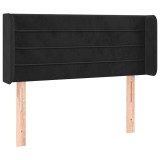 Cumpara ieftin Tablie de pat cu aripioare negru 83x16x78/88 cm catifea