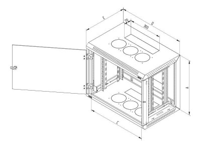 Triton rack 1-section 9u/500 lat.det. foto