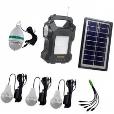 Kit Incarcator Urgente cu Panou Solar GdLite GD8050 Radio FM USB MP3 foto