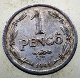 Moneda Ungaria 1 Pengo 1941, Aluminiu, KM# 521, WWII