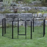 Tarc Exterior Animale Companie Kerbl cu Ușă, Negru, Metalic, 77x80 cm