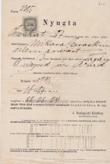 Chitanta publicitate Arad 1878 cu harta Banat Crisana si Transilvania pe spate