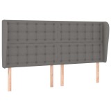 Cumpara ieftin Tablie de pat cu aripioare gri inchis 163x23x118/128 cm textil