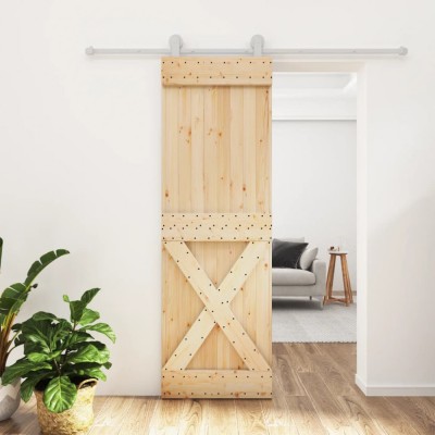 vidaXL Ușă glisantă cu set de feronerie 70x210 cm, lemn masiv de pin foto