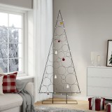 vidaXL Brad de Crăciun din metal pentru decor, negru, 210 cm 4018959