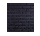 Tapet 3D Autoadeziv, design modern, dimensiuni 77x70cm, model caramida in relief, negru