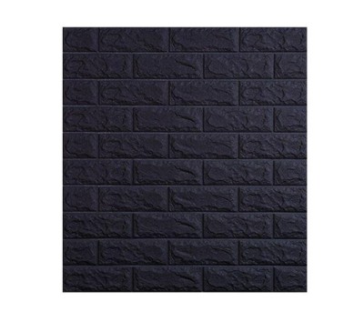 Tapet 3D Autoadeziv, design modern, dimensiuni 77x70cm, model caramida in relief, negru foto
