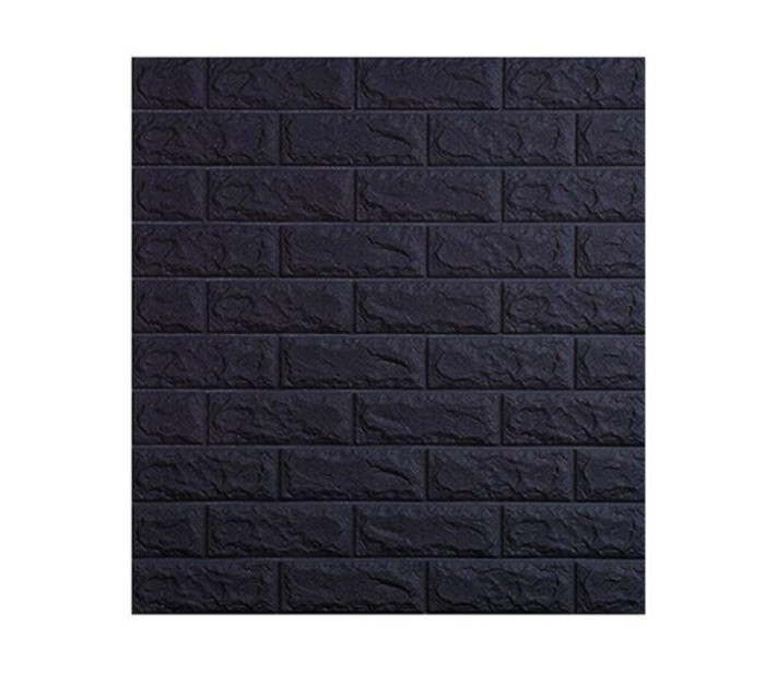 Tapet 3D Autoadeziv, design modern, dimensiuni 77x70cm, model caramida in relief, negru