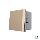 Cumpara ieftin Intrerupator mecanic cap cruce Livolo, auriu, 2 module, seria noua