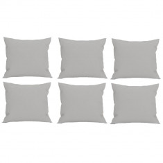 Set 6 Perne decorative patrate, 40x40 cm, pentru canapele, pline cu Puf Mania Relax, culoare gri