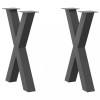 VidaXL Picioare de masă &icirc;n formă de X, 2 buc., antracit, 60x(72-73) cm, oțel