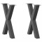 vidaXL Picioare de masă &icirc;n formă de X, 2 buc., antracit, 60x(72-73) cm, oțel