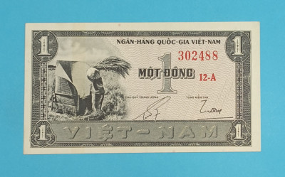 Vietnam 1 Dong 1955 &amp;#039;Grane&amp;#039; aUNC serie: 12-A 302488 foto