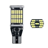 Set 2 becuri auto LED T15 W16W, 45 SMD, 12V, CanBus, BZRSH , fara eroare bec ars, pentru marsarier, plafoniera, portbagaj, lumini oglinda, lumini ambi