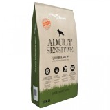 VidaXL Hrană c&acirc;ini uscată Premium, miel &amp;amp; orez adulți sensibili, 15 kg