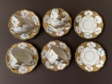 Set de 4 cesti cu 6 farfurioare aurii din portelan fin german MITTERTEICH, Seturi