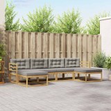vidaXL Set de canapele de exterior cu pernă 6 pcs Alb și gri deschis 3386815